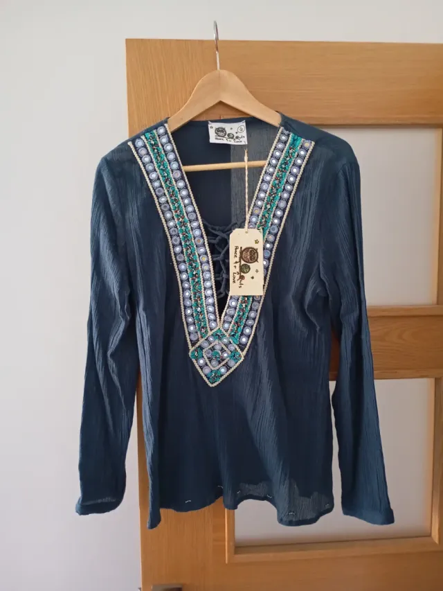 Blusa artesanal Calao XL bordada