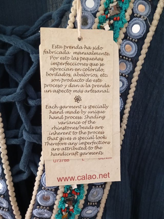 Blusa artesanal Calao XL bordada