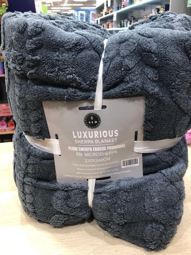 Manta Sherpa 220x240cm Gris