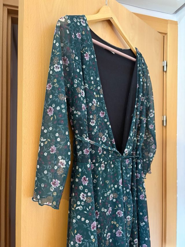 Vestido verde floral