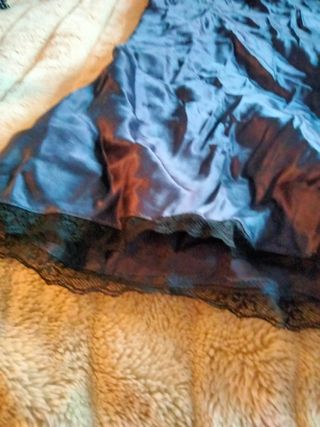 Pijama de seda negro/azul talla S