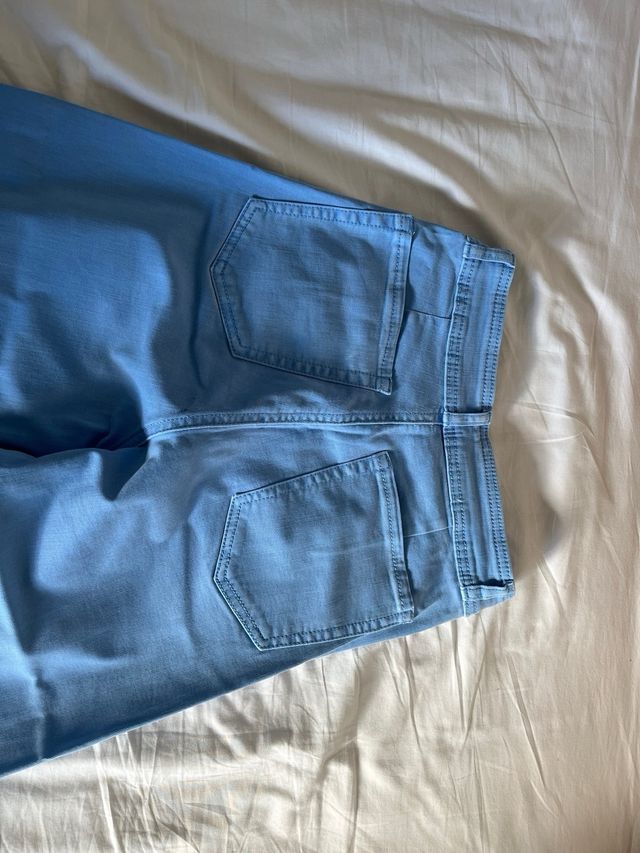 Pantalón ancho azul Mango Teen