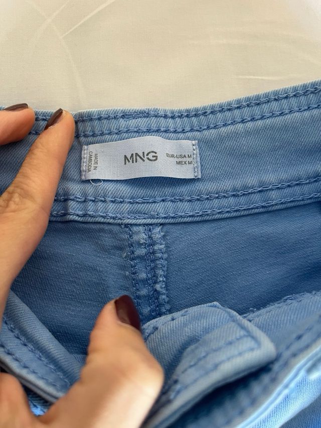 Pantalón ancho azul Mango Teen