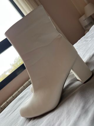 Botines blancos tacón talla 40