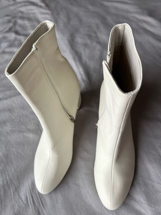 Botines blancos tacón talla 40