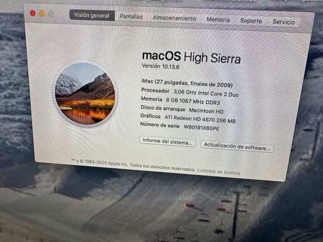 Appel imac 27 pulgadas del 2009