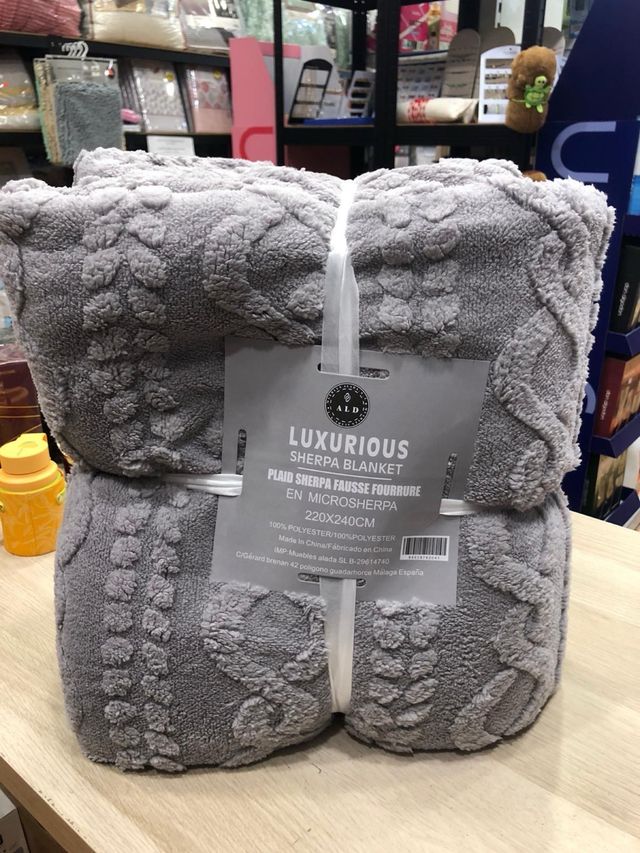 Manta Sherpa 220x240cm Gris