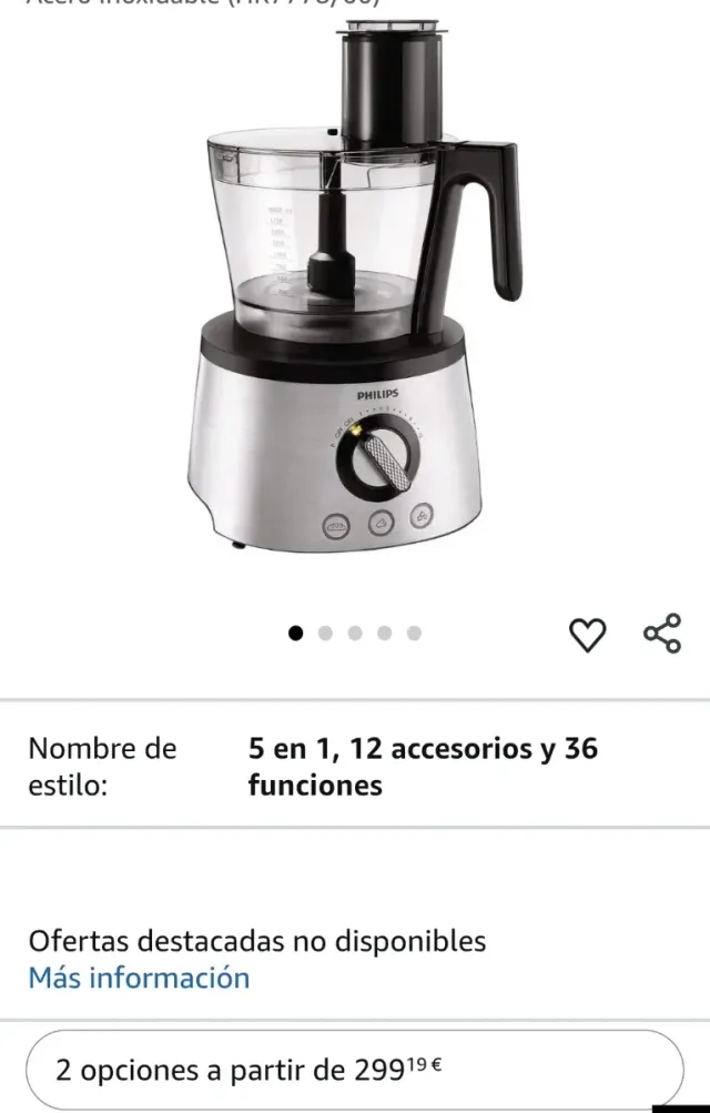Robot Cocina Philips 1300W + Licuadora