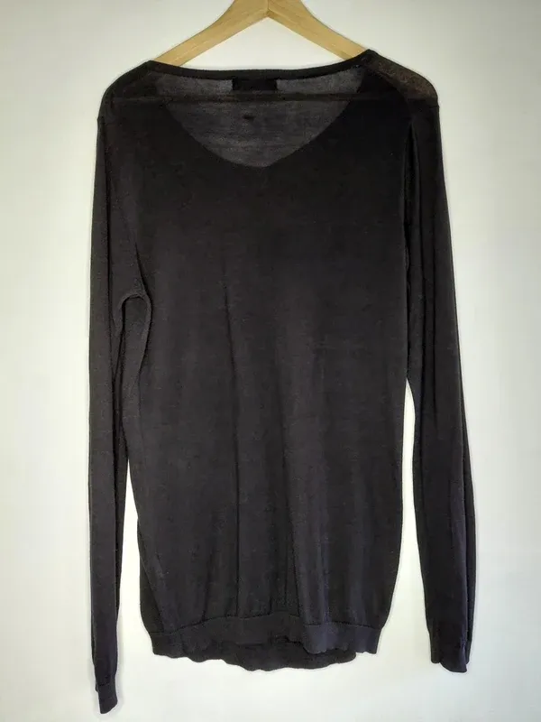 Cárdigan negro punto fino apertura lateral