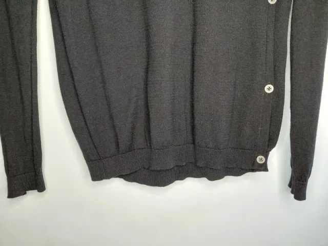 Cárdigan negro punto fino apertura lateral