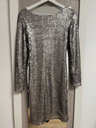 Vestido lentejuelas plata