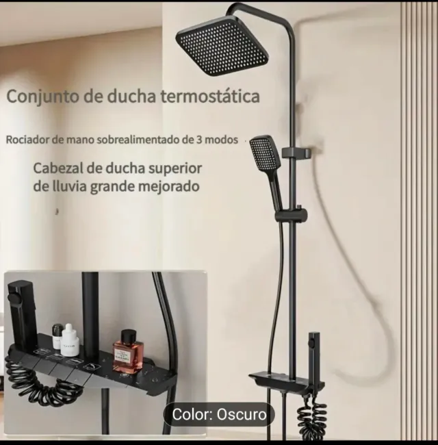 COLUMNA DE DUCHA NEGRA MULTIFUNCIÓN NUEVA A 40 EUR