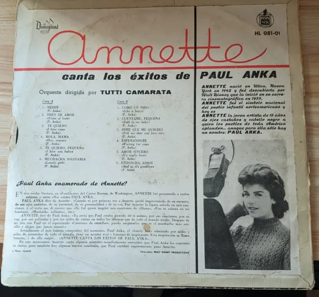 Disco vinilo.  Paul Anka