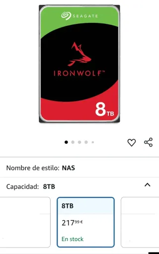 Disco Duro Seagate IronWolf 8TB NAS 3.5