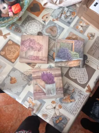 Set 3 Quadri Floreali e Lavanda