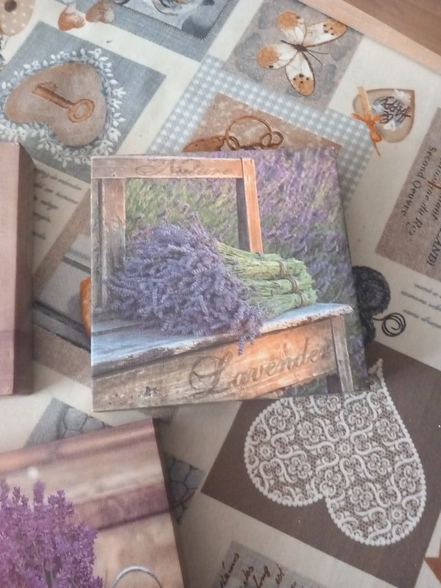 Set 3 Quadri Floreali e Lavanda