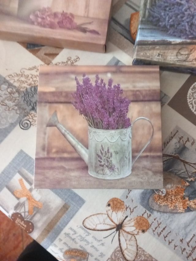 Set 3 Quadri Floreali e Lavanda