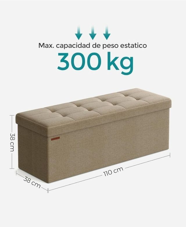 SONGMICS MAZIE LSF077R01 - Puff Almacenaje, Banco