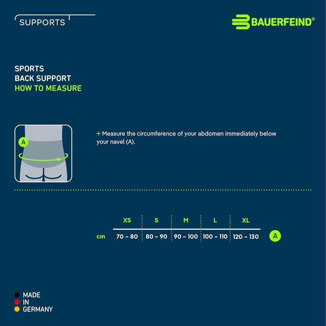 Bauerfeind Venda deportiva de espalda XS Turquesa
