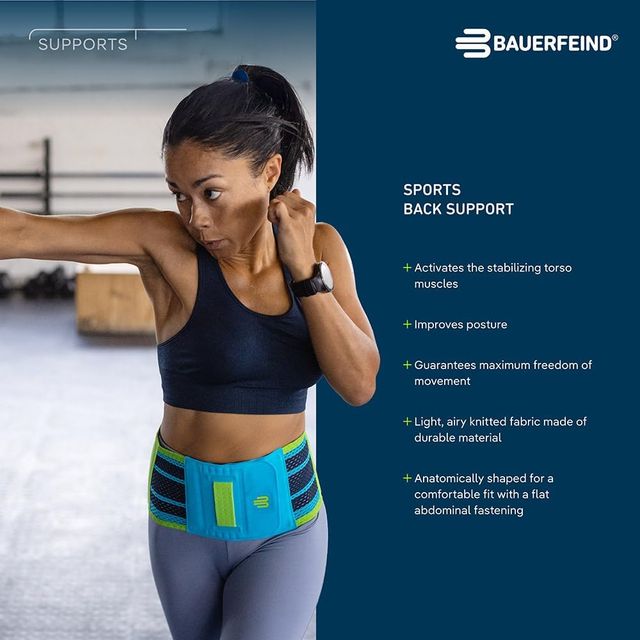 Bauerfeind Venda deportiva de espalda XS Turquesa