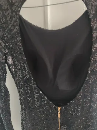 Vestido fiesta lentejuelas negro