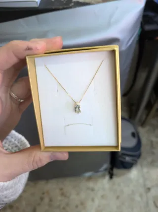 Colgante Oro  Aguamarina y Brillantes