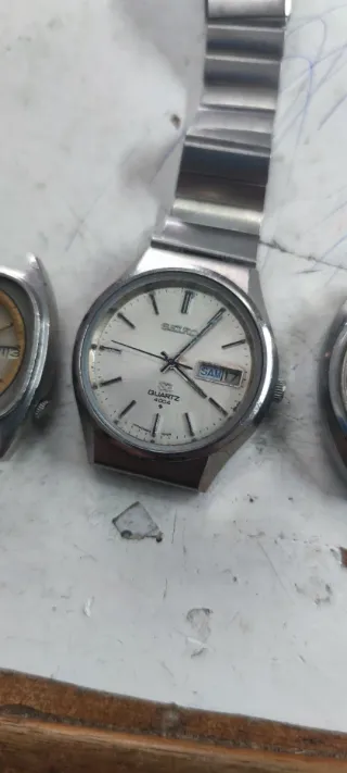 Orologio Seiko Quarzo Argento Bianco