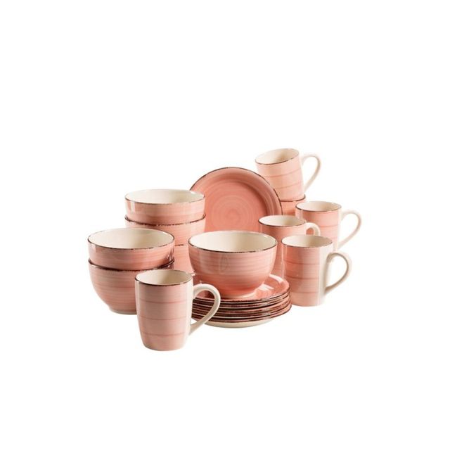 Jogo de jantar vintage Maser Bel Tempo II para 6 pessoas, cerâmica pintada à mão