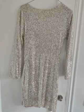 Vestido fiesta lentejuelas dorado