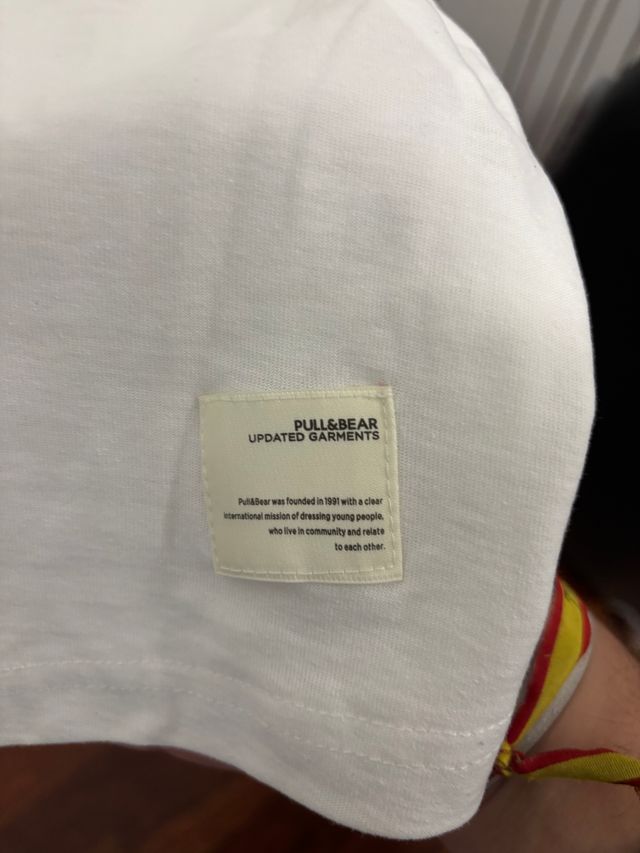 Camiseta Pull&Bear Relaxed Fit Rayas Beige Talla L