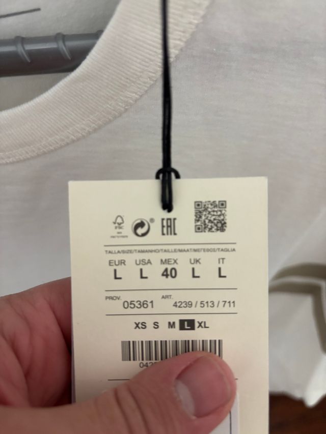 Camiseta Pull&Bear Relaxed Fit Rayas Beige Talla L