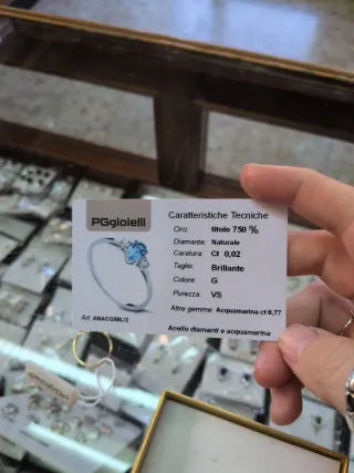 Anillo Oro Aguamarina y Brillantes