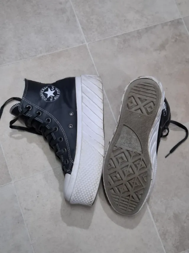 Converse platform nere bianche 38