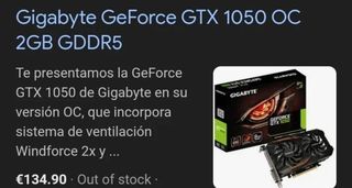 128Gigabyte GeForce GTX 1050 OC 2GB GDDR