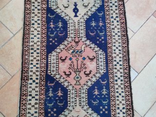 Tappeto  guida Runner Persiano Vintage Beige Blu
