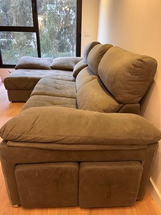 Sofá modular 5 plazas tela asientos deslizantes