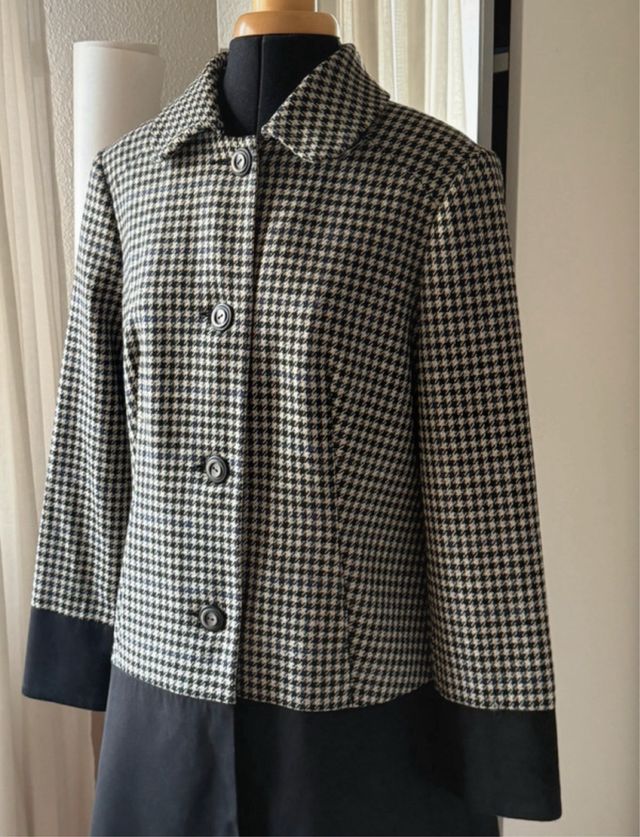 Abrigo atemporal pata gallo y ante , pieza uníca