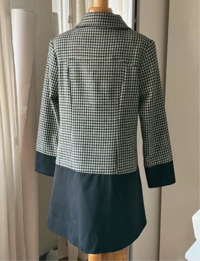 Abrigo atemporal pata gallo y ante , pieza uníca