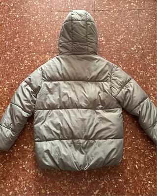 Abrigo de plumas gris mujer