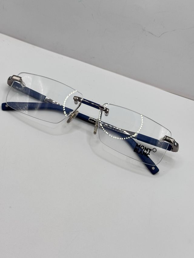 Occhiali Montblanc Uomo Blu/Argento