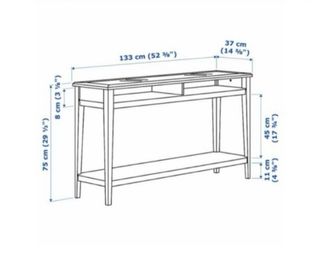 Tavolo consolle Liatorp bianco in cristallo