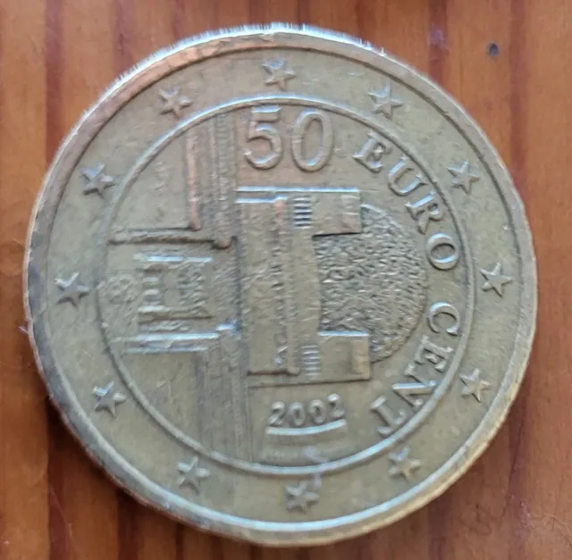 3 Monedas 50 Céntimos Euro (2002, 2018, 2022)