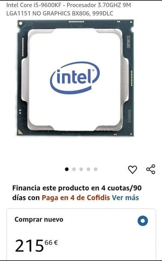 Intel Core i5-9600KF - Procesador 3.70G