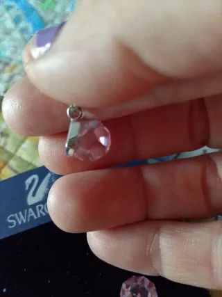 Conjunto Swarovski Collar y Pendientes Rosa