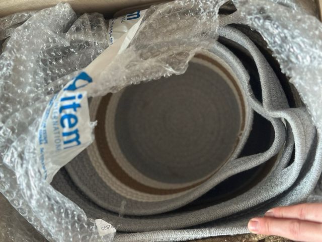 3 Cestas de Fibra con Rayas