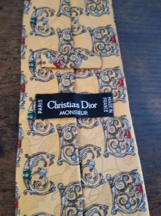 Corbata Christian Dior Seda Natural Multicolor