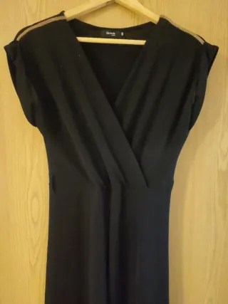 Mono Negro Elegante Mujer Largo