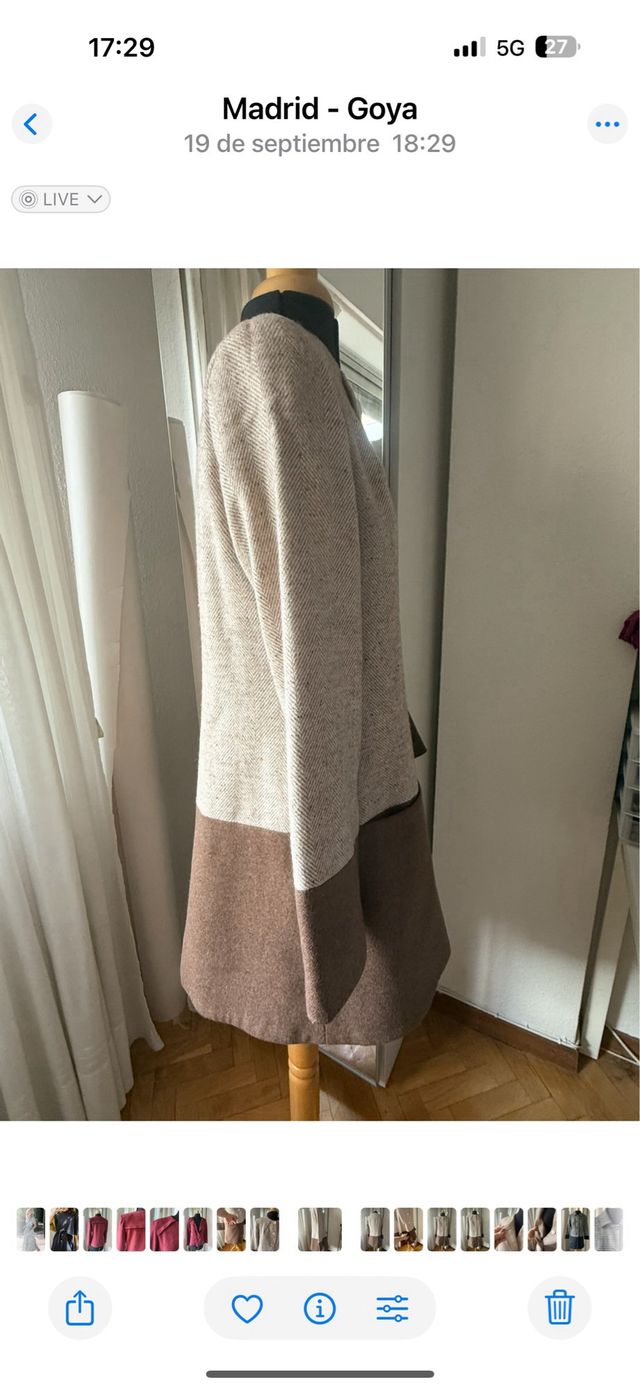 abrigo atemporal de  tweed y lana  nuevo