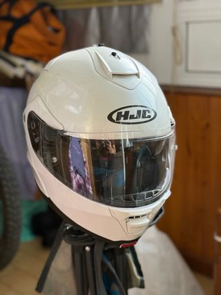 Casco Moto modular HJC Blanco Talla L