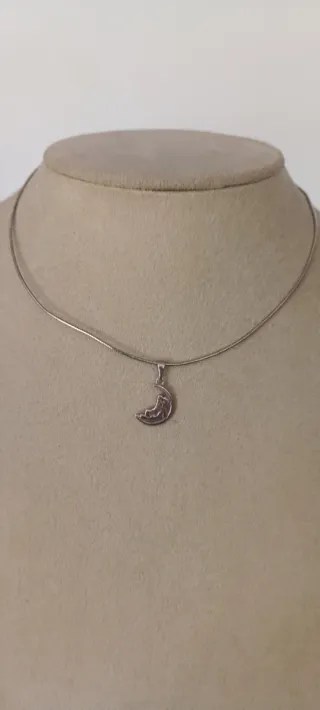 Collar de plata con colgante de luna